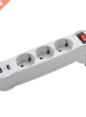 Dual USB Ports 1 to 3 Way EU Standd Power Adapter Socket S