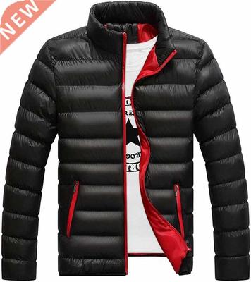 Men' s Packable Puffer Down Stand Collar Full Zip Jacket Out