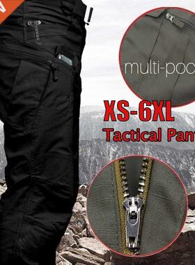 Men Tactical Pants Cargo Outdoor Camping Multiple Pocket El