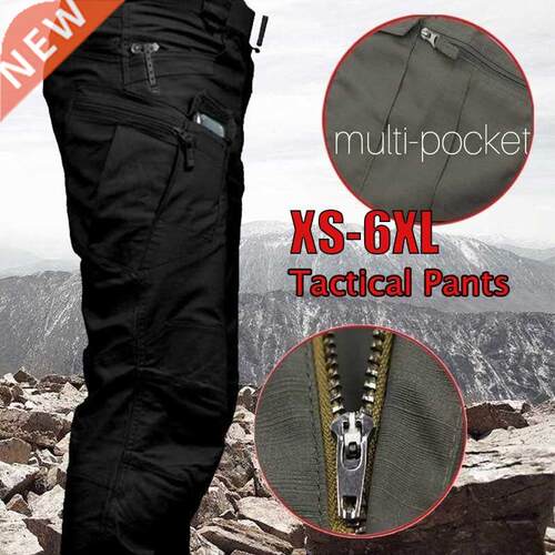 Men Tactical Pants Cargo Outdoor Camping Multiple Pocket El