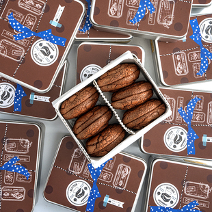 宿咕软心曲奇夹心巧克力饼干小零食点心小吃办公室解馋甜点铁盒