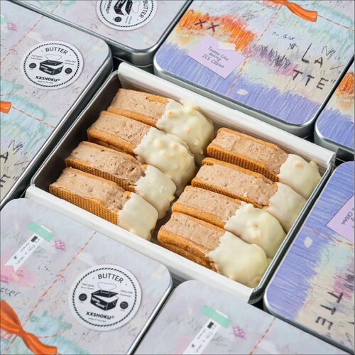 宿咕白脱曲奇冻啃夹心巧克力冰淇淋饼干零食小吃下午茶点心铁盒