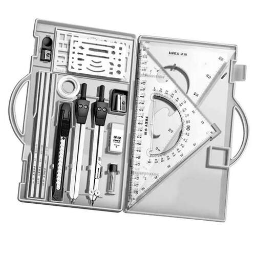 Drafting Kit Geometry Drawing Tools Set Triangle Ruler Compa