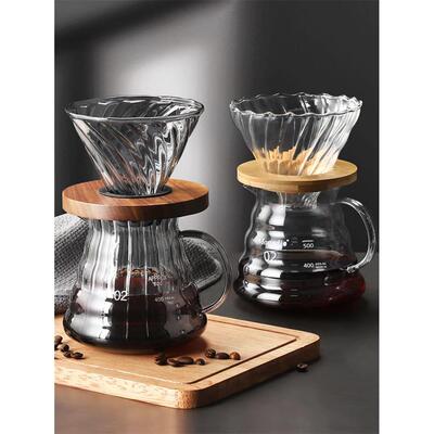 Glass coffee pot coffee with coffee filter cup coffee filte