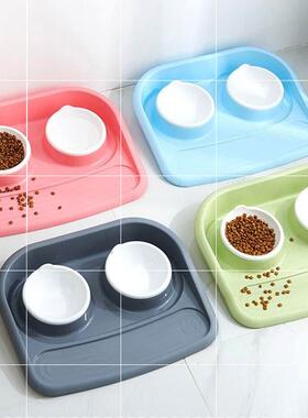 Teddy dog bowl cat bowl two bowls of green plastic