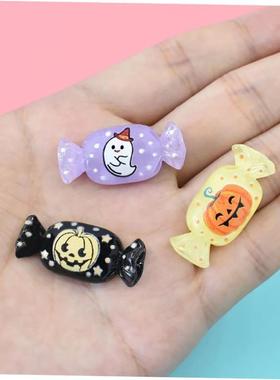 10Pcs Halloween Pumpkin Ghost Candy Flatback Cabochon
