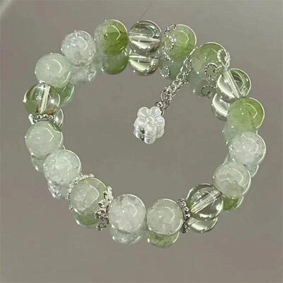 Simple Green Popcorn Crystal Bracelet For Women Girls Korea