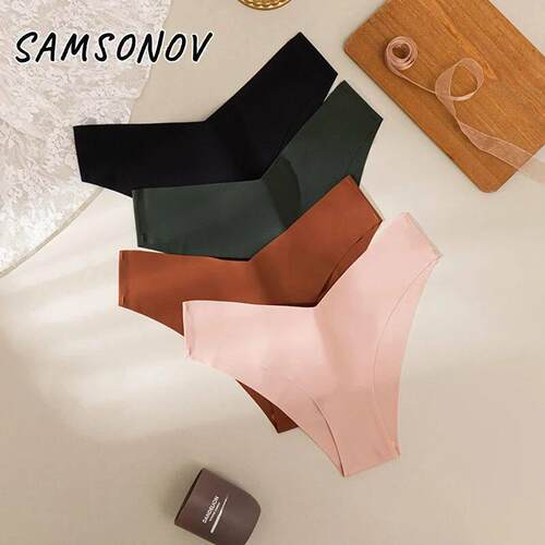 Women's Sexy Silk Panties Bikinis Seamless Female Underw