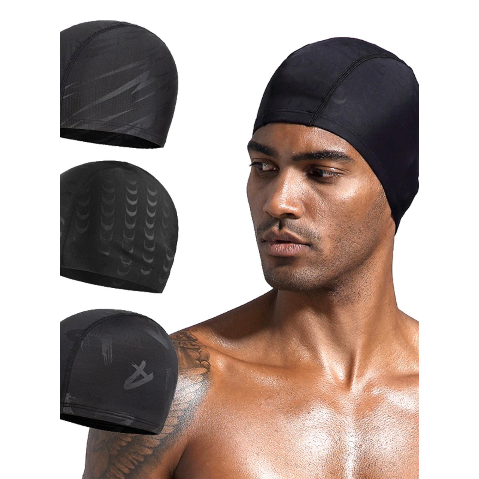 Shark Skin Fabric Swimming Cap Swiming Pool Protect Hair Ear