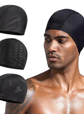 Shark Skin Fabric Swimming Cap Swiming Pool Protect Hair Ear