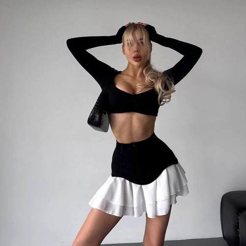 Short skirt women bag buttocks, spicy girl sexy half skirt
