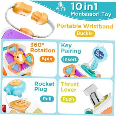 Baby Busy Board Cube Montessori Sensory Toys for Toddler 1-3