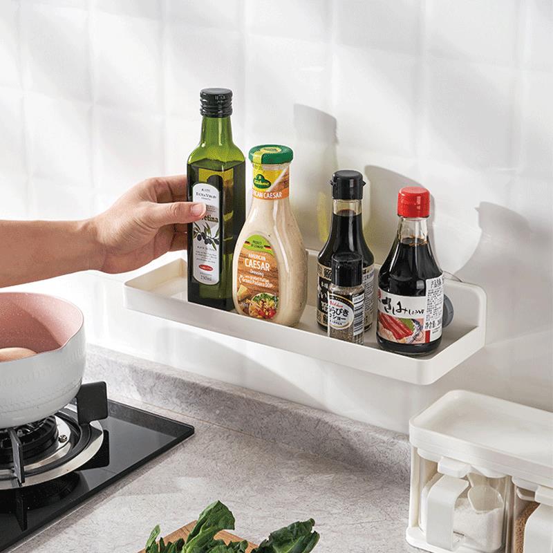 浴室厨房置物架壁挂式厕所洗澡洗手间洗漱台免打孔墙上长形收纳