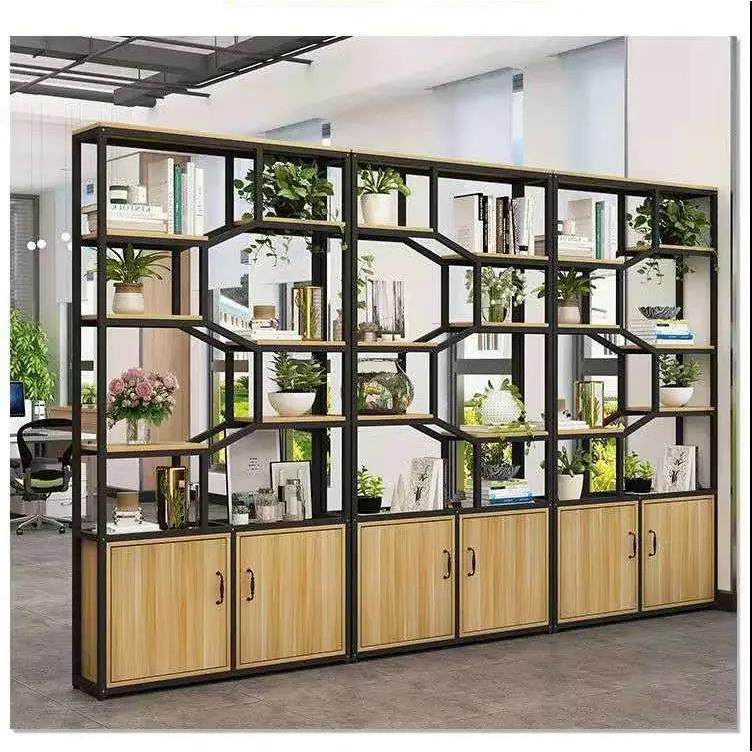 铁艺博古架实木中式多宝阁古董隔断展示柜玄关办公室书架简约现代