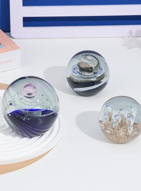 多色玻璃星空球彩色琉璃球太阳系桌面摆件生日礼物亚马逊跨境热销