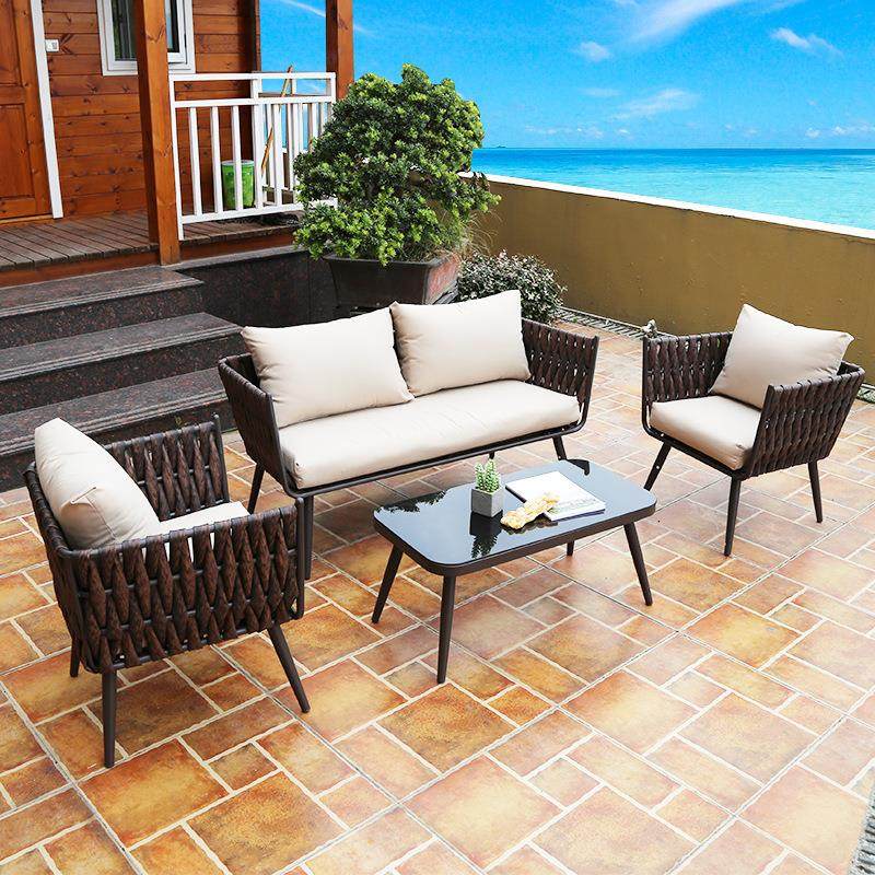 藤椅沙发组合休闲庭院桌椅简约现代藤编家具阳台椅茶几套装