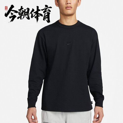 Nike耐克 男子宽松长袖T恤秋季纯棉休闲圆领刺绣柔软DO7391-010