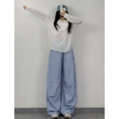 女爵士舞跳舞裤 XXBUNI夏季 子 罩衫 ＋多巴胺条纹运动裤 跳舞长款 短款