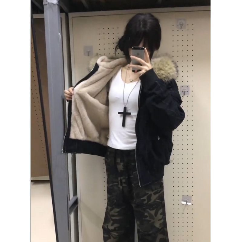 2026冬季座山雕美式棉服女款新款棉衣派克服小个子短款棉袄外套潮