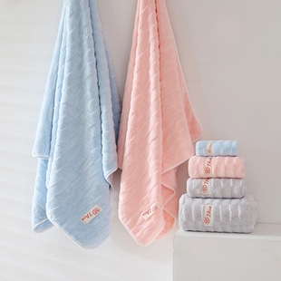 【三件套】浪莎加厚7A级抗菌浴巾毛巾小方巾柔软细腻舒适强力吸水
