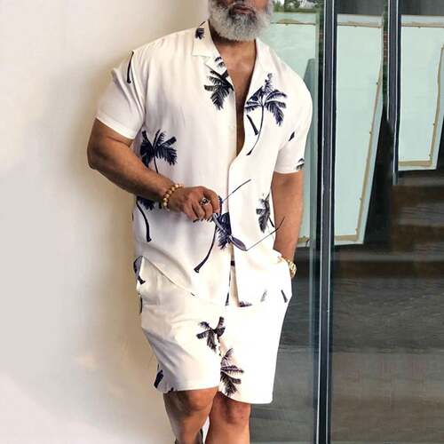 Floral Beach Short sleeve Shirt suit花卉沙滩短袖衬衫套装男装