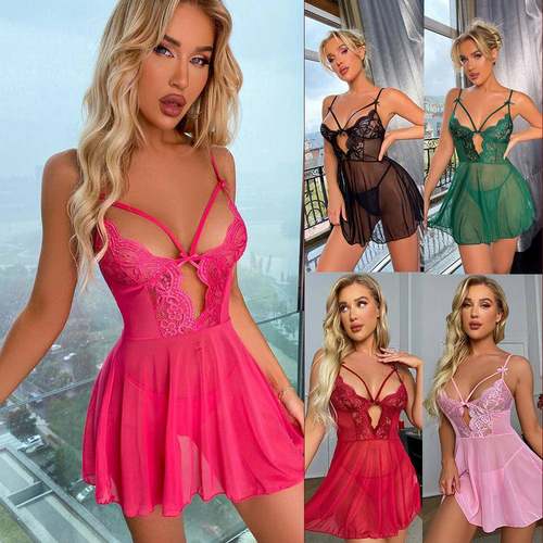 Sexy lingerie pajamas lace short plus size suspenders sexy