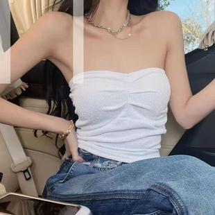 chest with female short shirt summer pad wear trend pleated