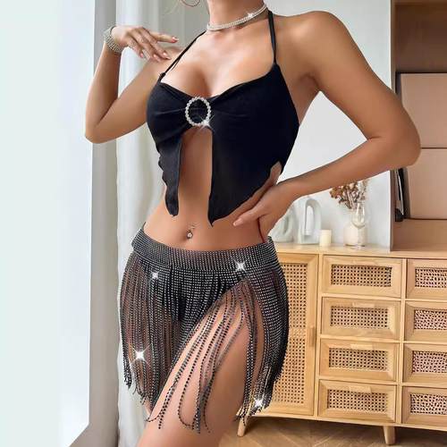 Sexy electronic music festival outfit sexy diamond strappy