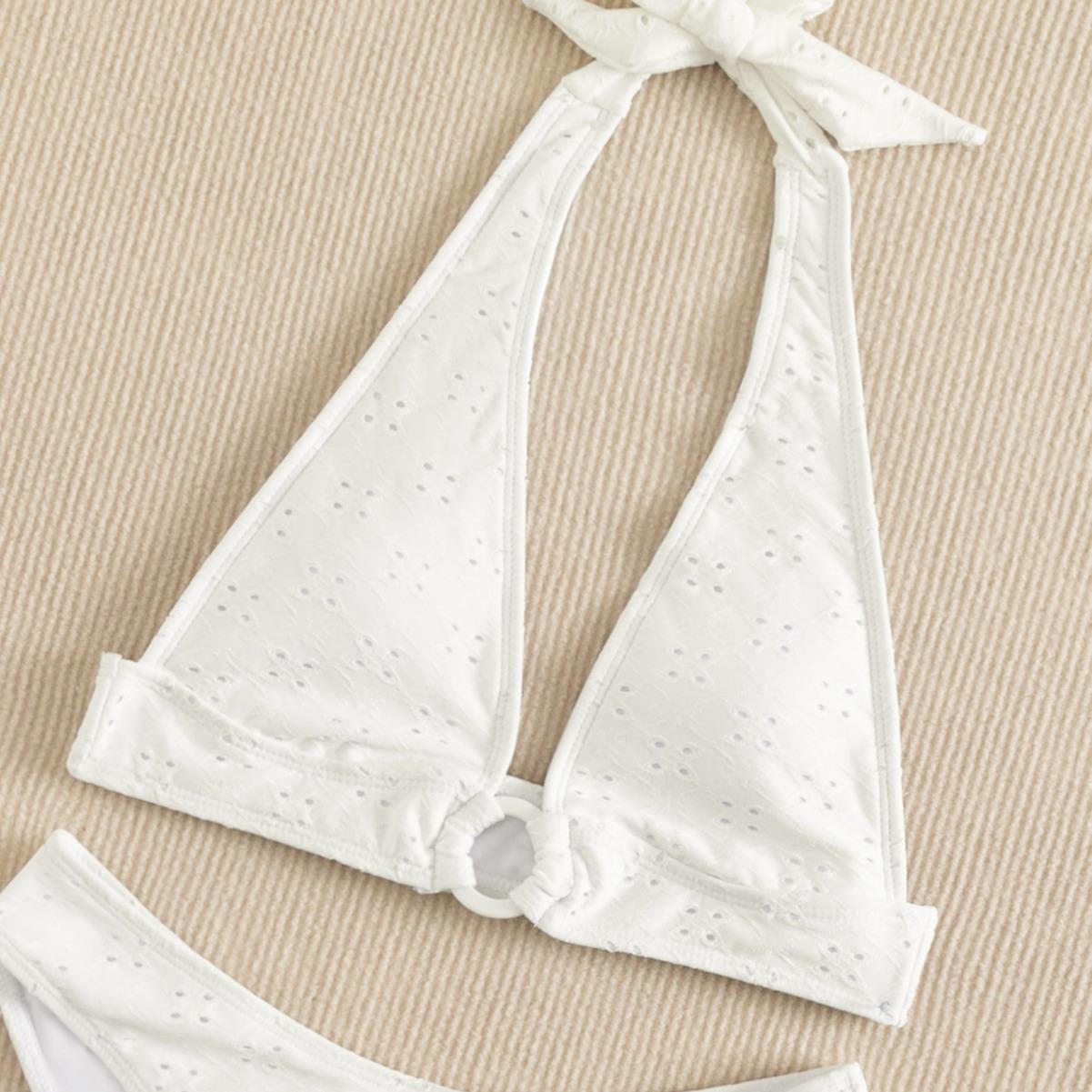 women for top bikini neck halter fabric textured top