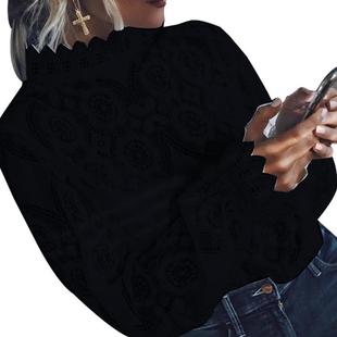 crew shirts neck color lace elegant clothing temperament