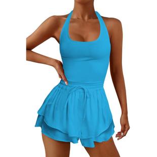women tennis dress cutout loose sleeveless athletic dresses