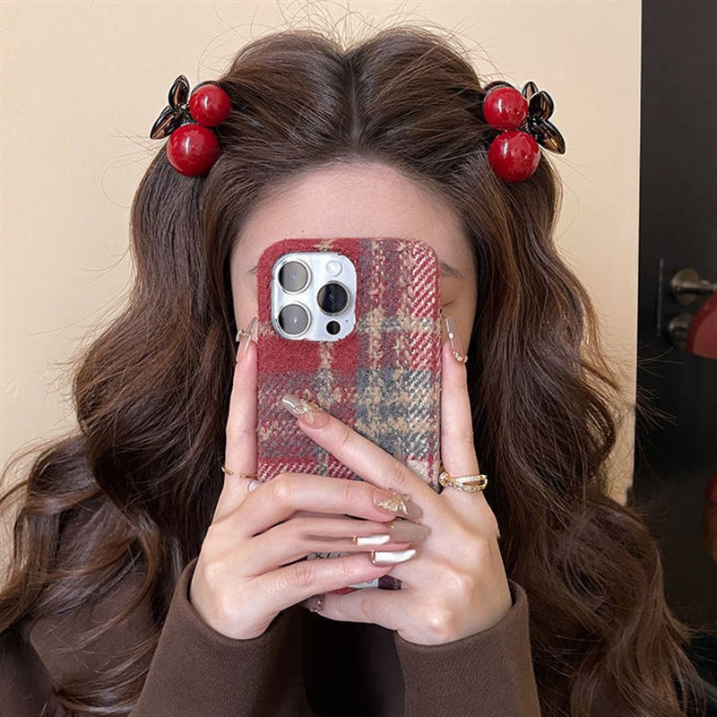 新年红色樱桃抓夹女2025新款氛围感公主头小发夹高级感刘海侧边夹