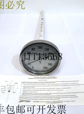 REOTEMP 仪表 J 双金属温度计 0-200C 5 英寸 1/2 英寸 NPT 497