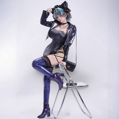 碧蓝航线cos服柴郡日常小礼服