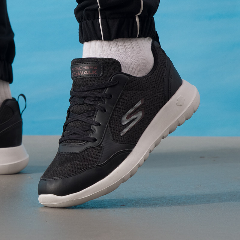 Skechers斯凯奇男鞋GO WALK MAX绑带健步鞋轻质透气休闲鞋