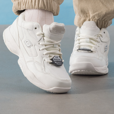 Skechers斯凯奇女鞋WOMENS WORK 系列绑带工作鞋休闲简约熊猫鞋