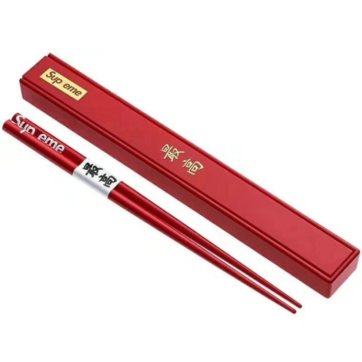 SUP EME 17FW chopsticks中国红红色筷子中文礼盒潮流摆件