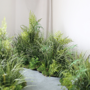 野花仿真青苔草丛造景室内植物软装花艺橱窗庭院水池野草景假绿植