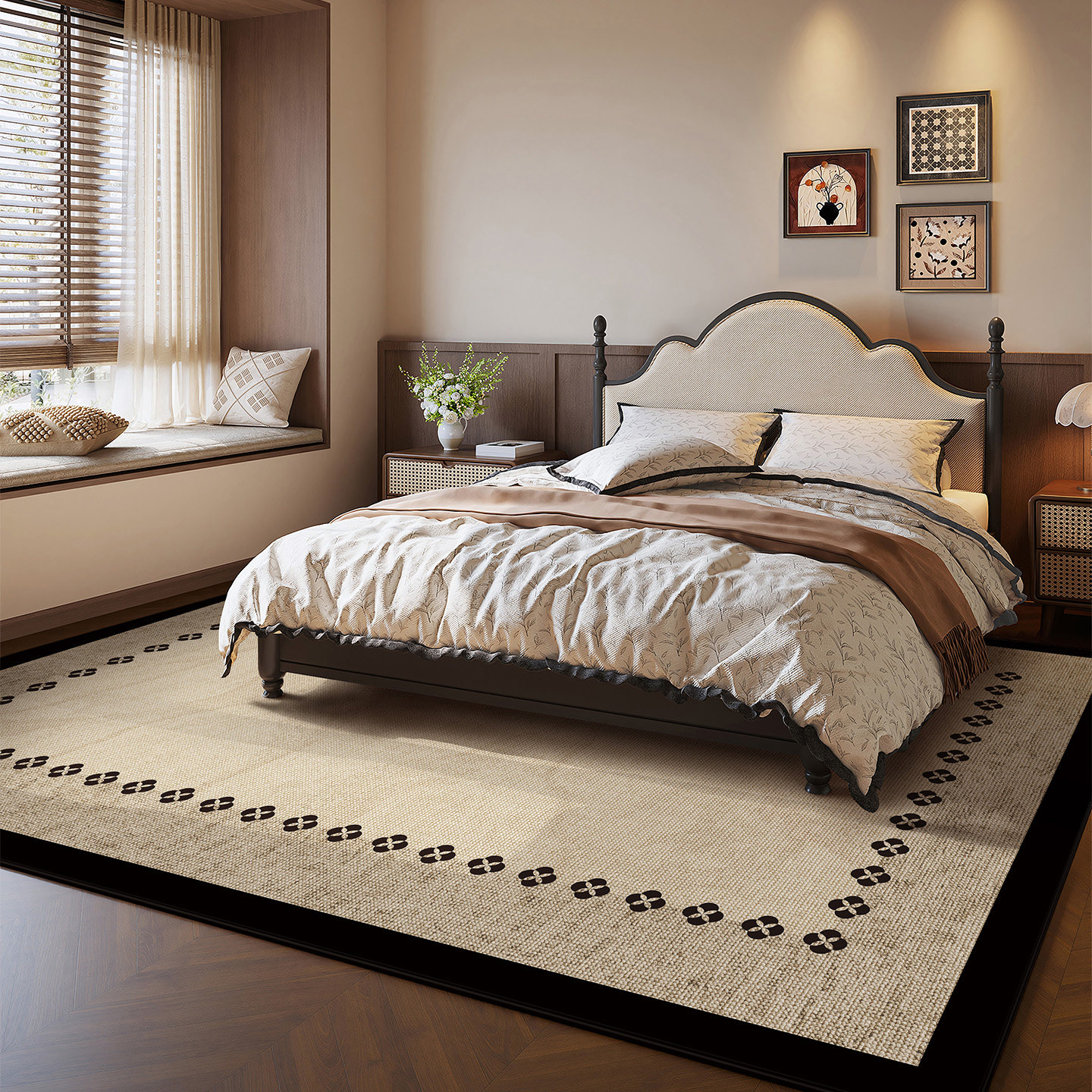 卧室床边毯加厚床前地毯免洗地垫