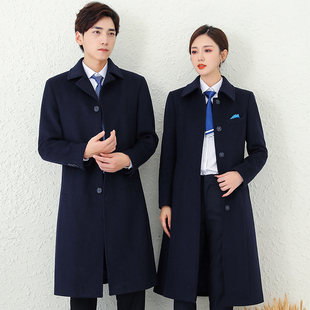 高端男女工装羊毛大衣职业可加羽绒内胆物业银行售楼部工作服团购