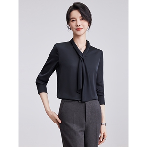 诗璐雅职业衬衫女士长袖春秋新款气质上衣内搭衬衣OL通勤面试正装