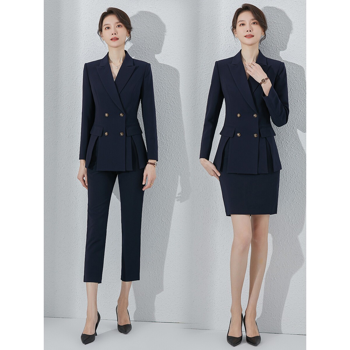 诗璐雅高端气质修身西装套装女春季时尚休闲职业装女神范西服薄款