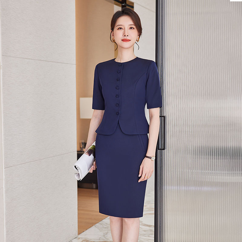 夏季西服套装女轻奢高级感大堂经理售楼顾问工作装职业裙装