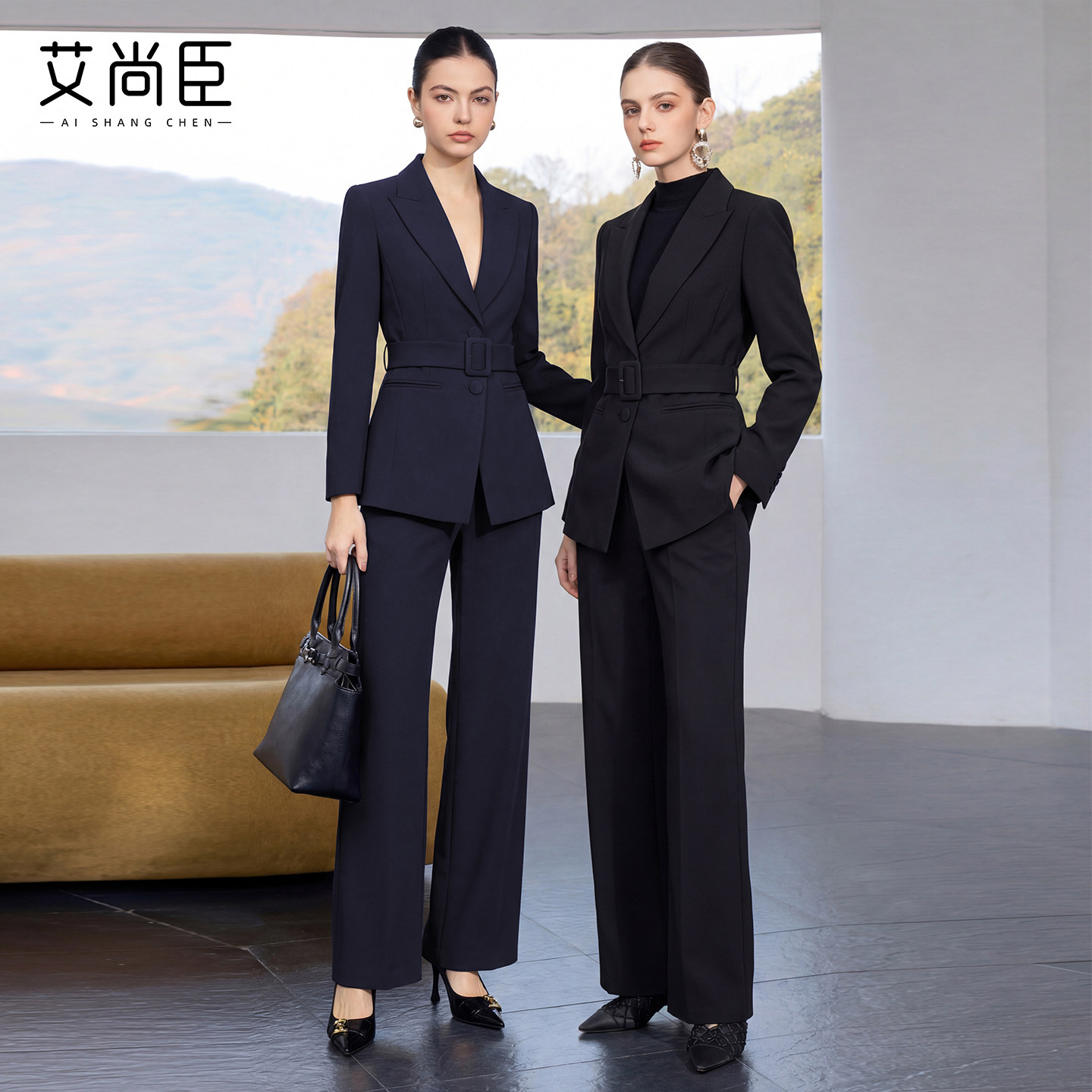 艾尚臣西装套装女收腰商务风高级感通勤职业装时尚干练女领导正装