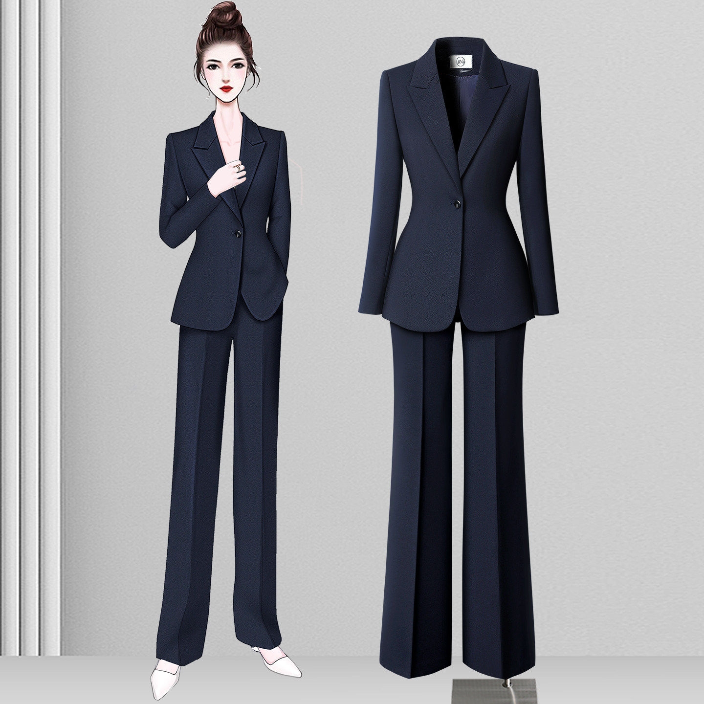 职业西装套装女春秋工作服气质干练高级质感商务通勤公考面试正装