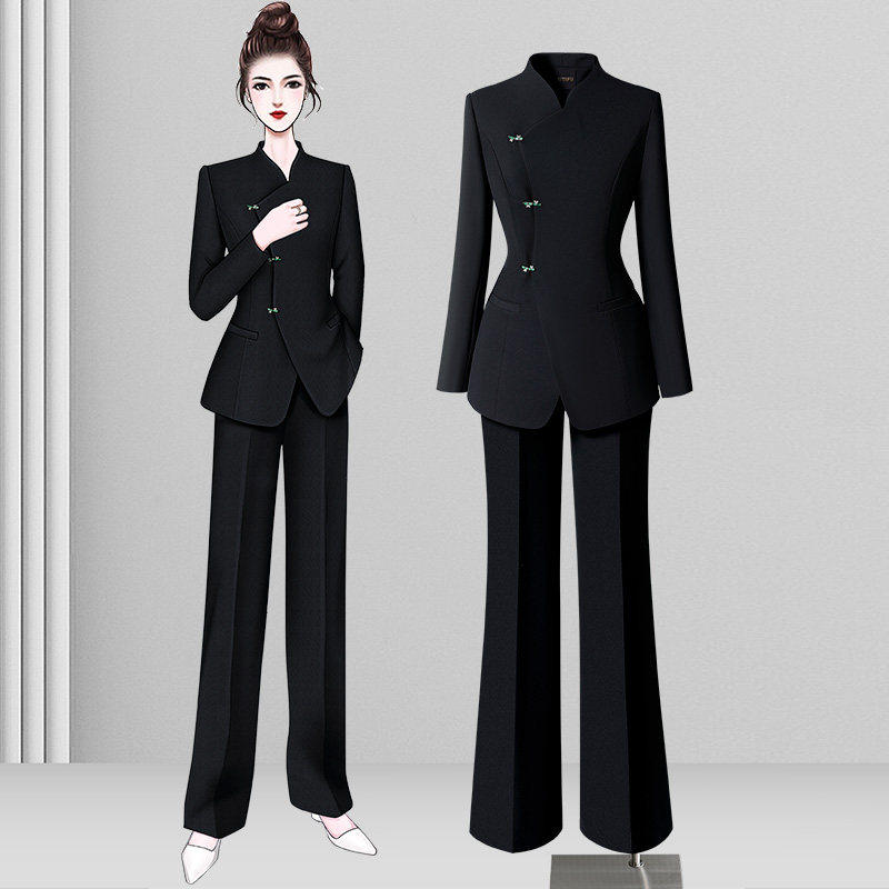新中式西装套装女春秋设计感小众黑色西服外套高端职业气质工作服