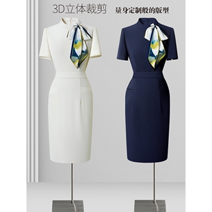 夏季职业连衣裙时尚气质女神范酒店前台工装案场客服接待工作服女