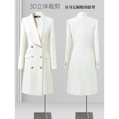 白色职业连衣裙高级感2025春秋正式场合医美咨询师美容院工作服女