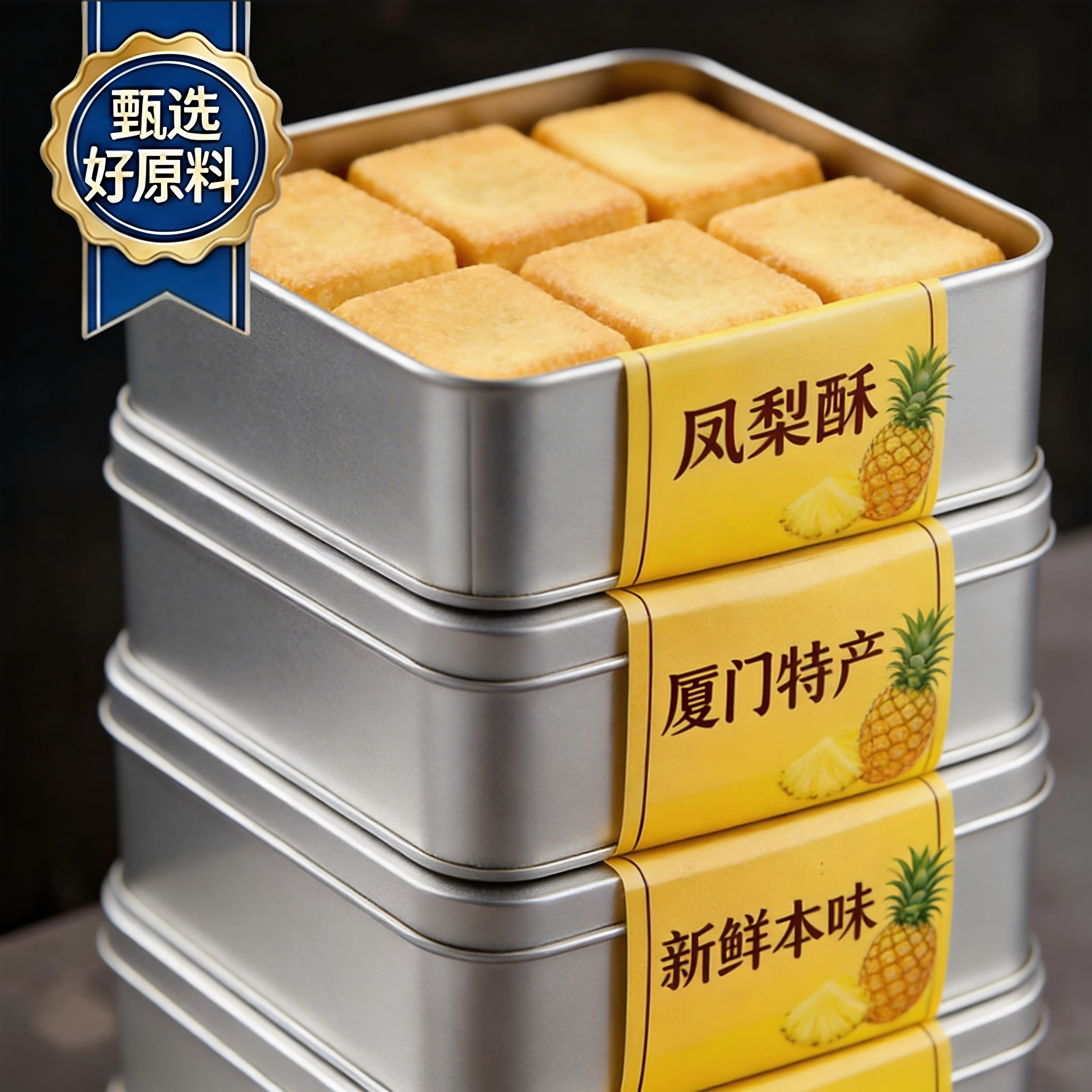 农科院凤梨酥台湾铁盒子正宗厦门特产包装原装进口盒装福建老字号
