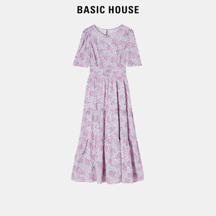 显瘦气质a字雪纺长裙 百家好碎花连衣裙女夏2024新款 House Basic